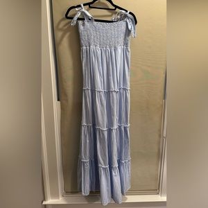 Pink Lily Blue and White Maxi Dress